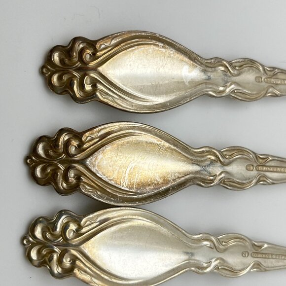 Vintage Holmes & Edwards Salad Forks Set of 5 Chalon Chatsworth Monogrammed - Picture 7 of 10